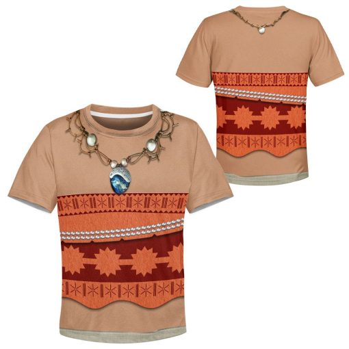 Gearhuman 3D Kids Moana Princess Custom Tshirt Hoodie Appreal CC11121 Kid 3D Apparel