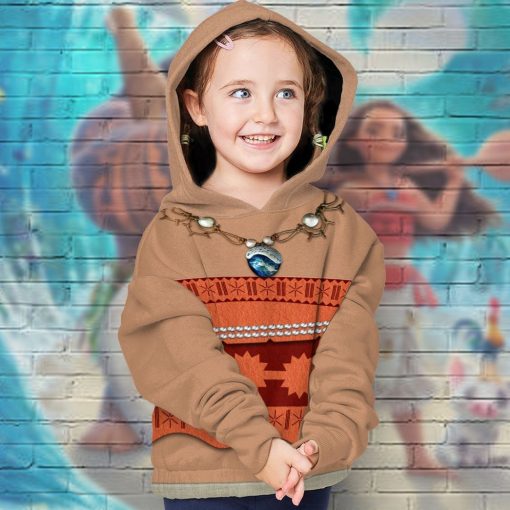 Gearhuman 3D Kids Moana Princess Custom Tshirt Hoodie Appreal CC11121 Kid 3D Apparel