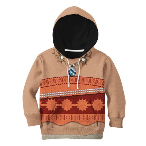 Gearhuman 3D Kids Moana Princess Custom Tshirt Hoodie Appreal CC11121 Kid 3D Apparel Kid Hoodie XS