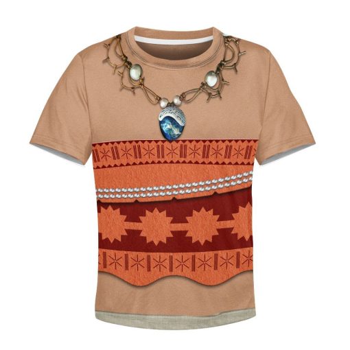 Gearhuman 3D Kids Moana Princess Custom Tshirt Hoodie Appreal CC11121 Kid 3D Apparel Kid T-Shirt XS