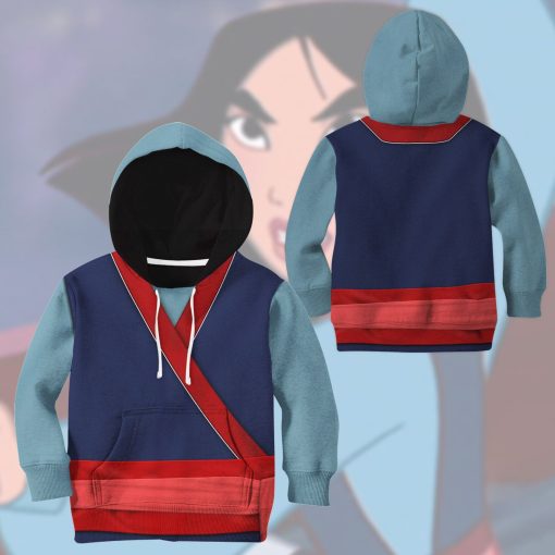 Gearhuman 3D Kids Mulan Princess Custom Tshirt Hoodie Appreal GC11124 Kid 3D Apparel