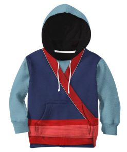 Gearhuman 3D Kids Mulan Princess Custom Tshirt Hoodie Appreal GC11124 Kid 3D Apparel Kid Hoodie XS