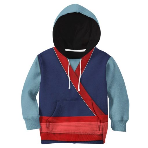 Gearhuman 3D Kids Mulan Princess Custom Tshirt Hoodie Appreal GC11124 Kid 3D Apparel Kid Hoodie XS