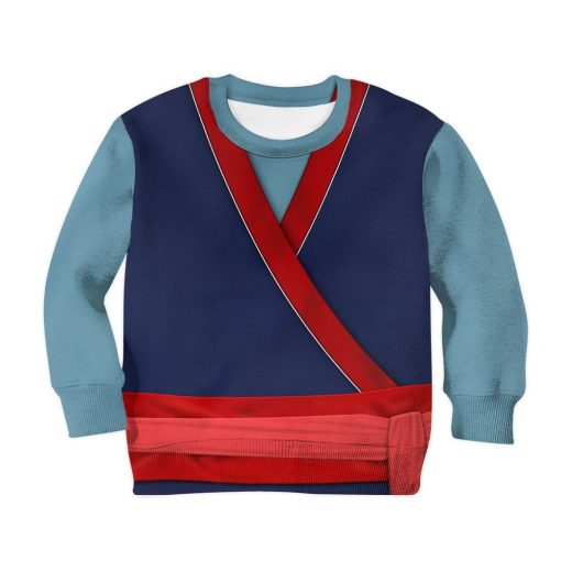 Gearhuman 3D Kids Mulan Princess Custom Tshirt Hoodie Appreal GC11124 Kid 3D Apparel Kid Sweatshirt 2XS