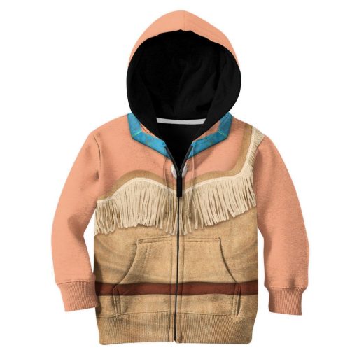 Gearhumans 3D Kids Pocahontas Princess Custom Tshirt Hoodie Appreal 5 Gearhuman 3D Kids Pocahontas Princess Custom Tshirt Hoodie Appreal CC11127 Kid 3D Apparel Kid Zip Hoodie XS