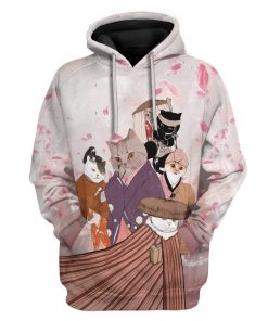 Gearhuman 3D Kimono Cats Custom T-Shirts Hoodies Apparel HD-TA1302204 3D Custom Fleece Hoodies Hoodie S 