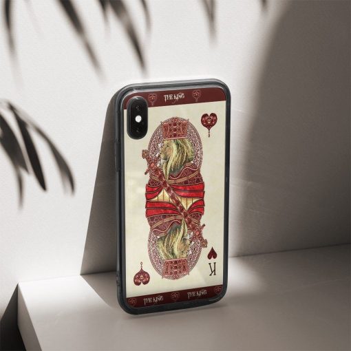 Gearhuman 3D King Hearts Lion Poker Custom Phonecase GB31124 Glass Phone Case