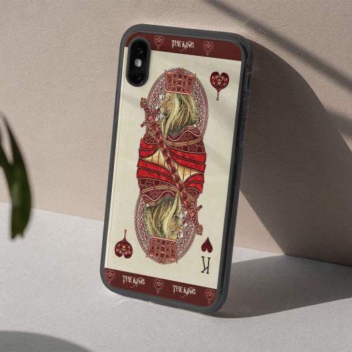 Gearhuman 3D King Hearts Lion Poker Custom Phonecase GB31124 Glass Phone Case
