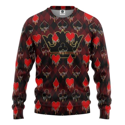 GearHuman 3D King Queen Blackjack Custom Hoodies GR29122 3D Apparel Long Sleeve S