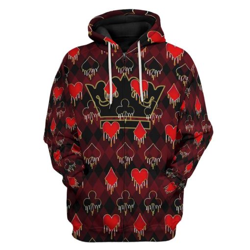 GearHuman 3D King Queen Blackjack Custom Hoodies GR29122 3D Apparel Zip Hoodie S