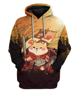 Gearhuman 3D Knight Shiba Battlefield Custom Hoodie Apparel GA26025 3D Custom Fleece Hoodies Hoodie S 