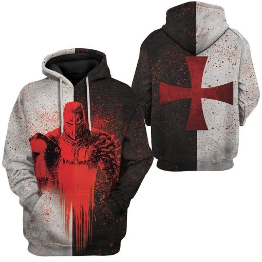 Gearhuman 3D Knight Templar Custom T-Shirts Hoodies Apparel GA18025 3D Custom Fleece Hoodies