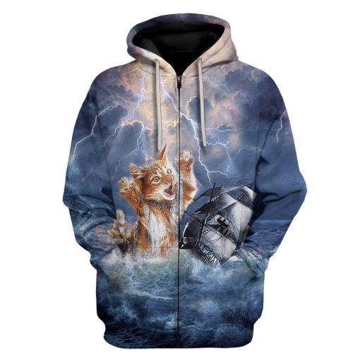 Gearhuman 3D Krakitten T-Shirts Hoodies Apparel GM14024 3D Custom Fleece Hoodies Zip Hoodie S