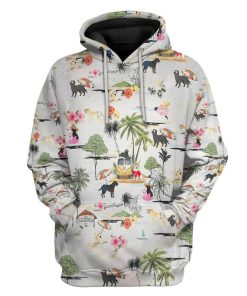 Gearhuman 3D Labrador Retriever Hawaii Beach Retro Custom Hoodie Apparel GV220611 3D Custom Fleece Hoodies Hoodie S 