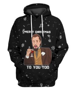 Gearhuman 3D Leonardo Dicaprio Laughing Meme Custom Hoodie Apparel GC07103 3D Apparel Hoodie S 