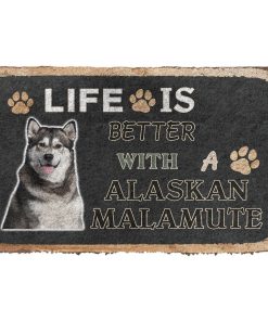 Gearhuman 3D Life Is Better With A Alaskan Malamute Custom Doormat GW01035 Doormat Doormat S(15,8''x23,6'')