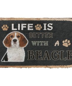Gearhuman 3D Life Is Better With A Beagle Custom Doormat GW26026 Doormat Doormat S(15,8''x23,6'')