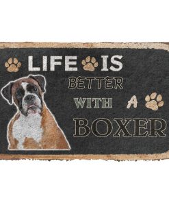 Gearhuman 3D Life Is Better With A Boxer Custom Doormat GW01032 Doormat Doormat S(15,8''x23,6'')