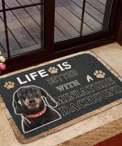 Gearhuman 3D Life Is Better With A Dachsund Custom Doormat GW26025 Doormat