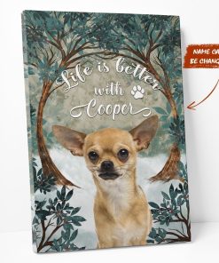 Gearhuman 3D Life Is Better With Chihuahua Canvas GK290118 Canvas 1 Piece Non Frame M