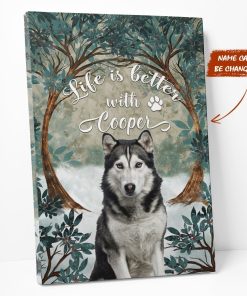 Gearhuman 3D Life Is Better With Husky Canvas GK280112 Canvas 1 Piece Non Frame M