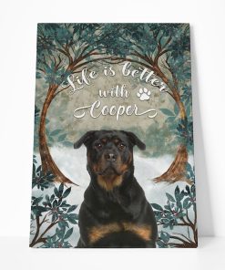 Gearhuman 3D Life Is Better With Rottweiler Canvas GK290116 Canvas 1 Piece Non Frame M