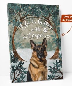 Gearhuman 3D Life Is Better With Shepherd Canvas GK290119 Canvas 1 Piece Non Frame M