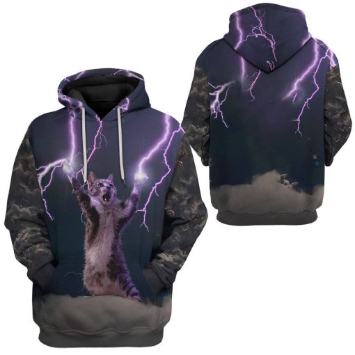 Gearhuman 3D Lightning Cat Custom Hoodie Apparel GW08102 3D Apparel