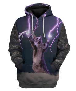 Gearhuman 3D Lightning Cat Custom Hoodie Apparel GW08102 3D Apparel Hoodie S 