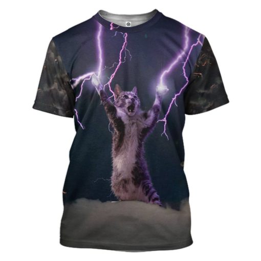 Gearhuman 3D Lightning Cat Custom Tshirt Apparel GW08102 3D T-shirt T-Shirt S