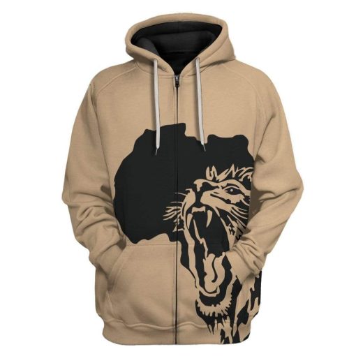 Gearhumans 3D Lion Roar CustomHoodie Apparel 5 Gearhuman 3D Lion Roar CustomHoodie Apparel GW22055 3D Custom Fleece Hoodies Zip Hoodie S