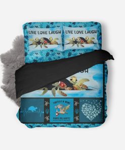 Gearhuman 3D Live Love Laugh Turtle Custom Bedding Set GB28016 Bedding Set Twin 3PCS