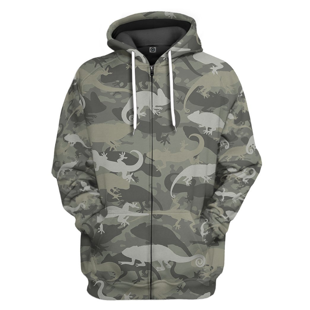 Gearhumans 3D Lizard Camo Custom Tshirt Hoodie Apparel 5 Gearhuman 3D Lizard Camo Custom Tshirt Hoodie Apparel GV22122 3D Apparel Zip Hoodie S