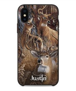 Gearhuman 3D Love Deer Hunting Custom Name Phonecase GB02034 Glass Phone Case Iphone X