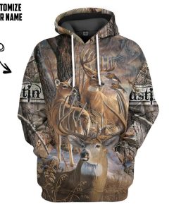 Gearhuman 3D Love Deer Hunting Custom Name Tshirt Hoodie Apparel GB02033 3D Apparel Hoodie S