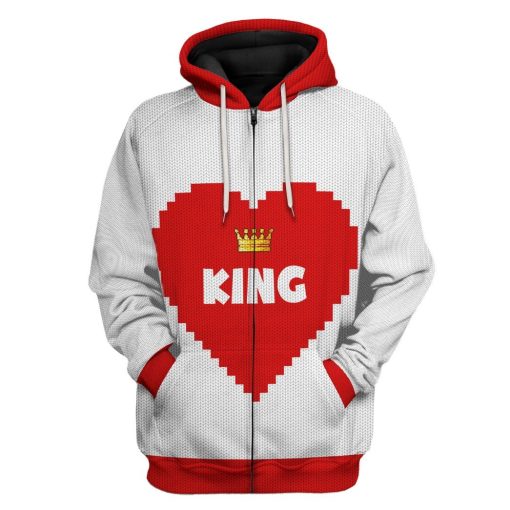 Gearhuman 3D Love King Tshirt Hoodie Apparel GB31122 3D Apparel Zip Hoodie S