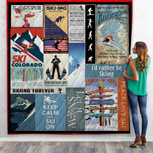 Gearhuman 3D Love Ski Forever Custom Quilt CW24121 Quilt