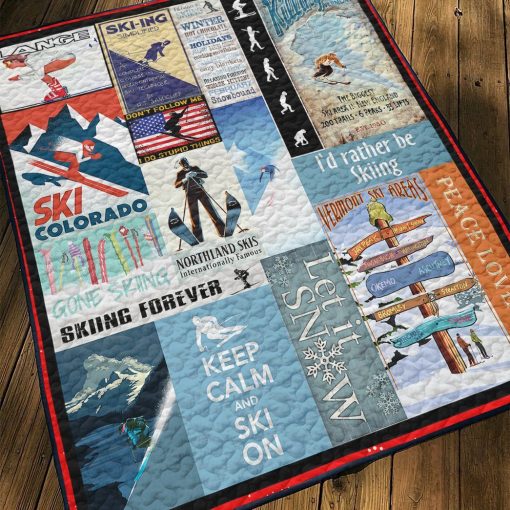 Gearhuman 3D Love Ski Forever Custom Quilt CW24121 Quilt