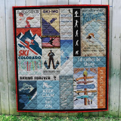 Gearhuman 3D Love Ski Forever Custom Quilt CW24121 Quilt Quilt Twins