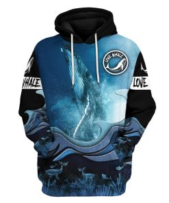 Gearhuman 3D Loving Whale Watching Custom Tshirt Hoodie Apparel GV12114 3D Apparel Hoodie S 