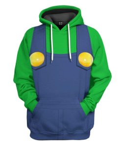 Gearhuman 3D Luigi Custom Hoodie Apparel GS01066 3D Custom Fleece Hoodies Hoodie S 