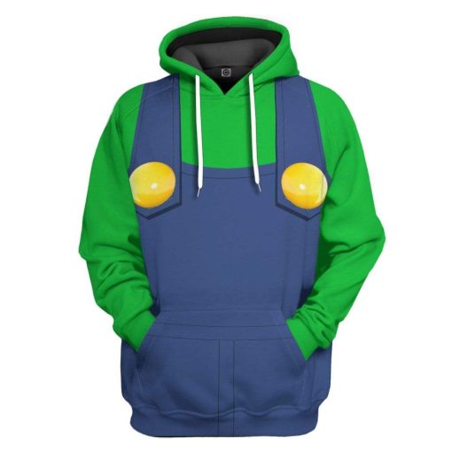 Gearhuman 3D Luigi Custom Hoodie Apparel GS01066 3D Custom Fleece Hoodies Hoodie S