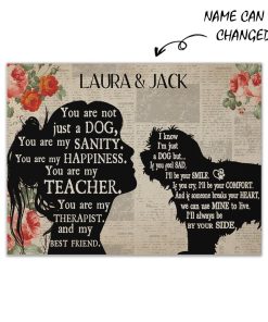 Gearhuman 3D Maltese My Best Friend Custom Name Canvas GW260145 Canvas 1 Piece Non Frame M