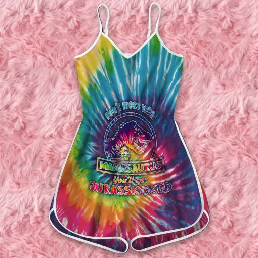 Gearhuman 3D Mamasaurus Tie Dye Custom Romper GW220910 Rompers