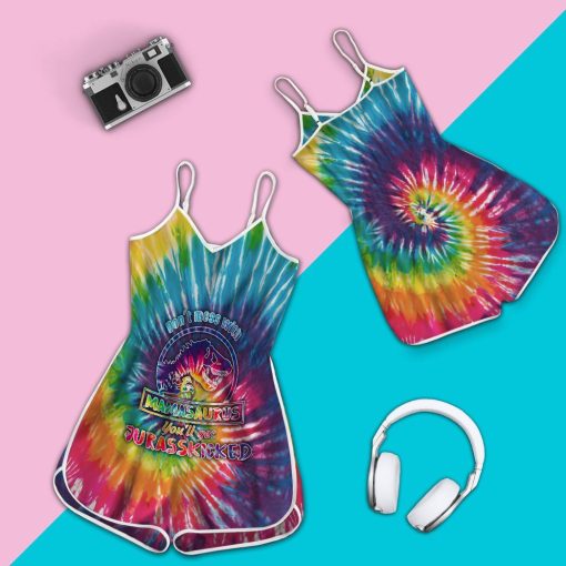 Gearhuman 3D Mamasaurus Tie Dye Custom Romper GW220910 Rompers
