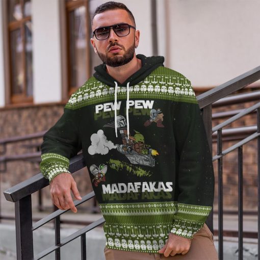 Gearhuman 3D Mando and Baby Star War Ugly Sweater Custom Hoodie Apparel GV15101 3D Apparel