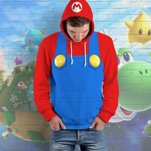 Gearhumans 3D Mario Custom Hoodie Apparel - Image 8