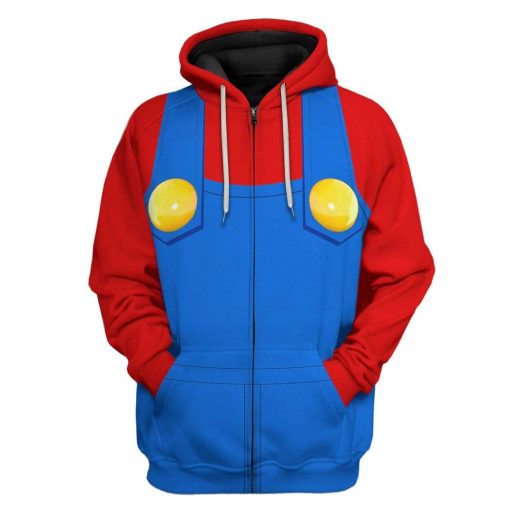 Gearhumans 3D Mario Custom Hoodie Apparel - Image 2