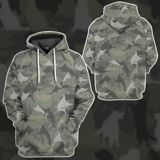 Gearhuman 3D Marlin Camo Custom Tshirt Hoodie Apparel GV08129 3D Apparel