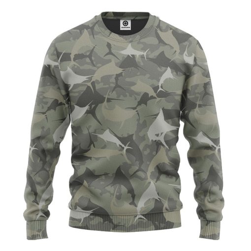 Gearhuman 3D Marlin Camo Custom Tshirt Hoodie Apparel GV08129 3D Apparel Long Sleeve S